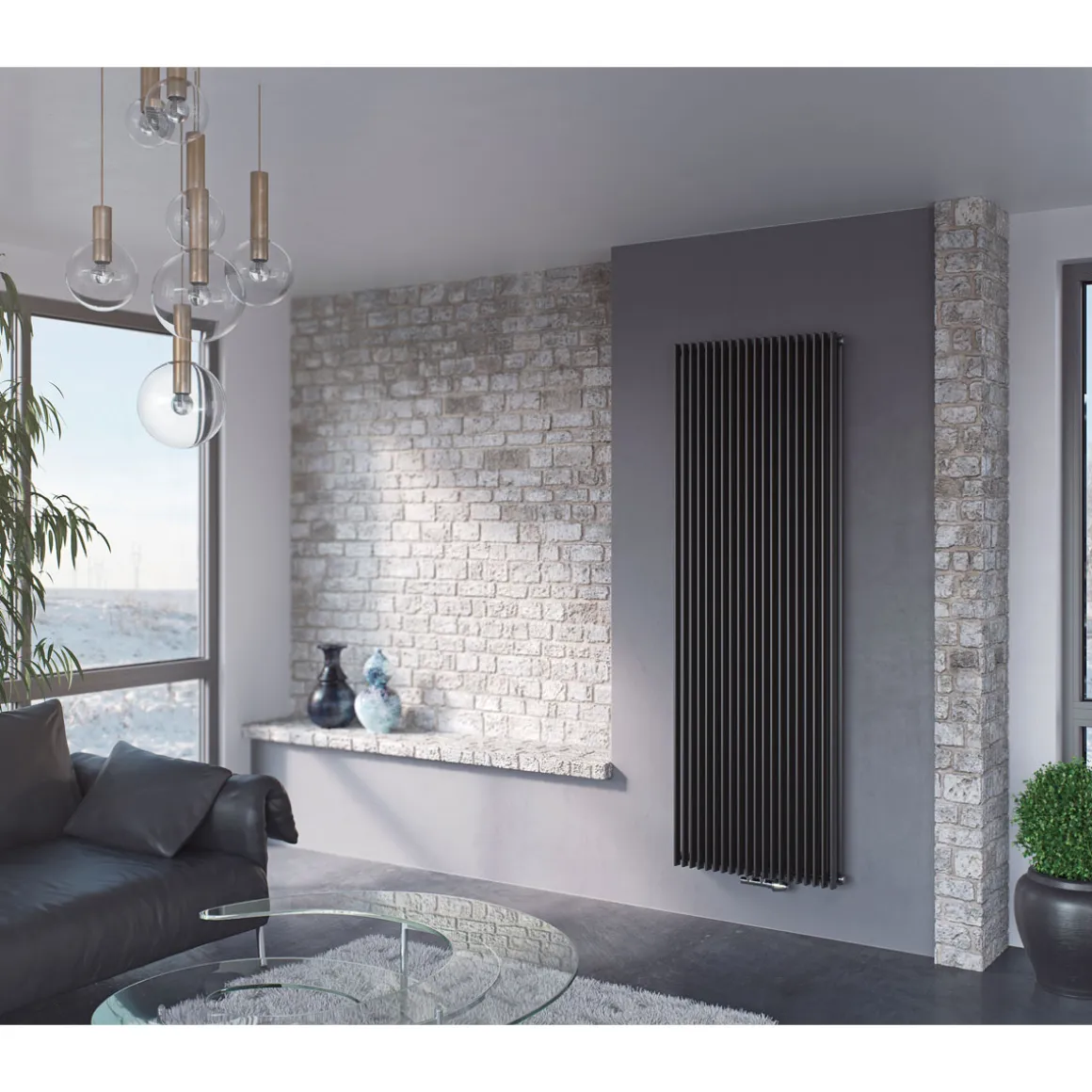 Ximax Raumheizkörper Triton Duplex 1800 x 450 mm 1576 Watt Mittenanschluss Anthrazit